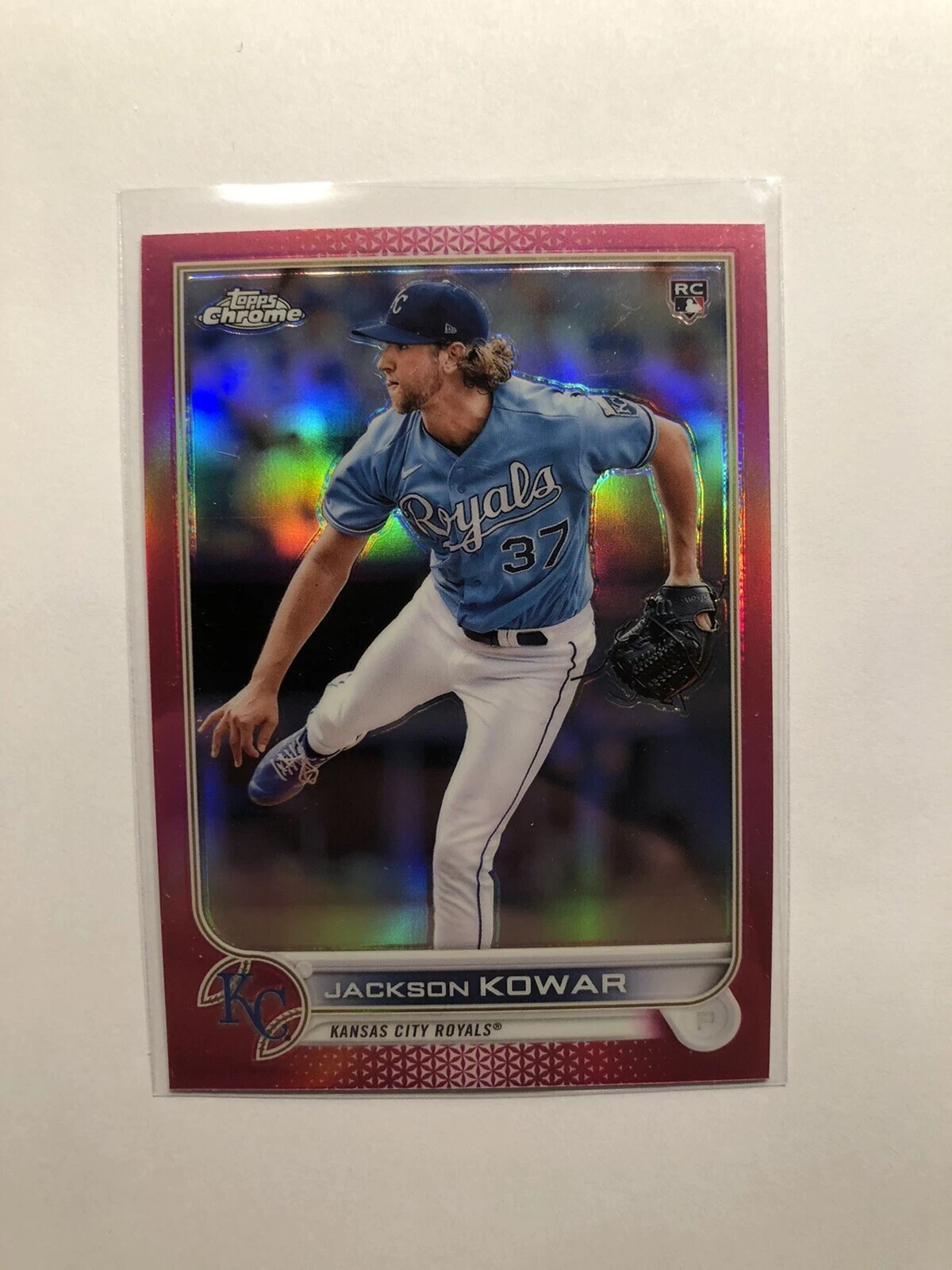2022 Topps Chrome Jackson Kowar Pink Refractor #188 Kansas City Royals RC ROOKIE