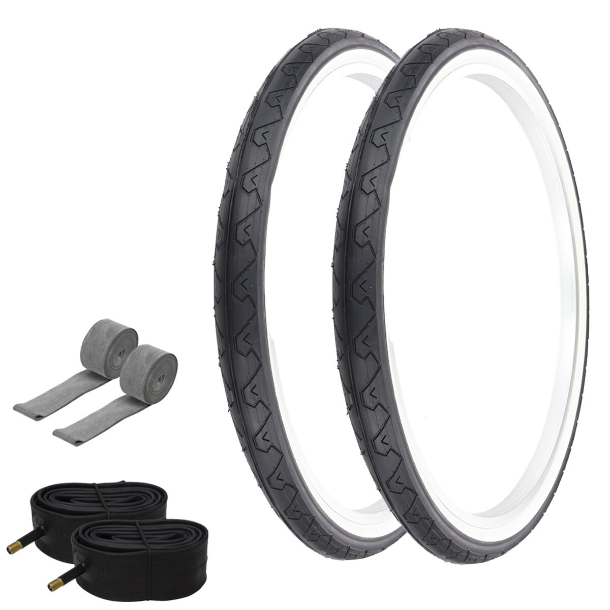 Tire 26" X 1.95" Black/white(2) Tires,tubes,&tubes Smooth Road Bike