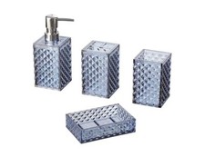 A KCEYON Blue Bathroom Accessories Set 4 Pcs Navy Blue Bathroom Accessories