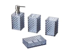 A+KCEYON Blue Bathroom Accessories Set 4 Pcs Navy Blue Bathroom Accessories 