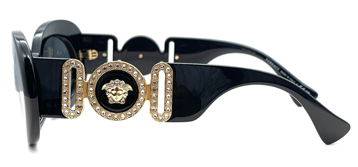 Versace VE4426BU GB1/87 Black-Gold/Dark Gray Oval Women display picture 2