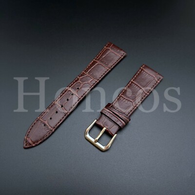 21 MM Genuine Soft Leather Watch Band Strap Green Vintage Brown Alligator Grain