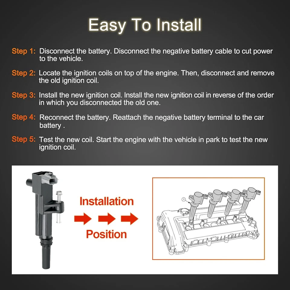 3X Ignition Coil+6X Spark Plug For Jeep Liberty 09-10 Dodge Ram 1500 3.7L UF640 - Изображение 4 из 4