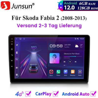 6G+128GB Android 13 Autoradio CarPlay DAB+GPS Navi Für Skoda Fabia 2 2008-13 4G