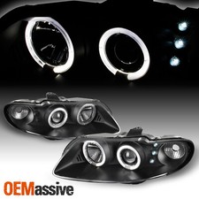 Fits 04-06 Pontiac Gto Black Bezel Dual Halo Projector Headlights Front Lamps