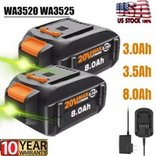 For WORX 20V MAX 8.0AH Extend Lithium-Ion Battery Charger WA3525 WA3575 WA3520