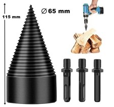 VITE CONICA A CUNEO SPACCALEGNA DIAM. 65 mm 3 ATTACCHI X TRAPANO SDS ED ESAGON.