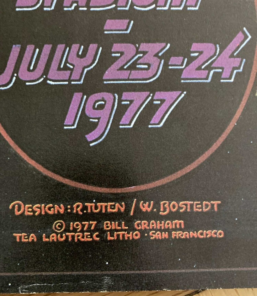 LED ZEPPELIN OAKLAND 1977 RANDY TUTEN BILL GRAHAM BGP concert
