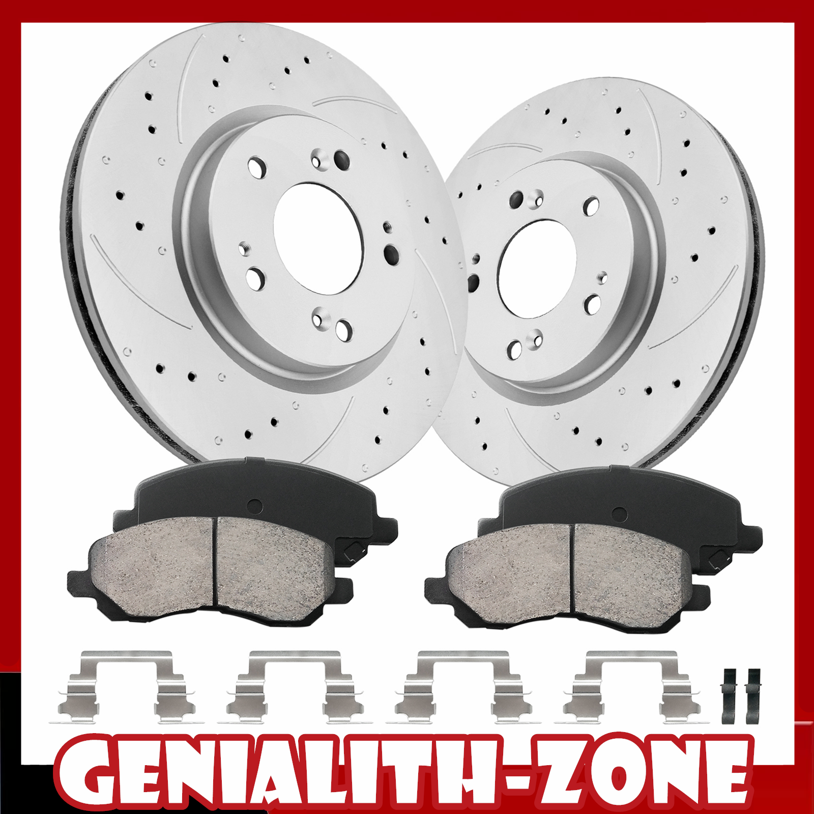 Front Drilled Rotors + Brake Pads for Mitsubishi Outlander Eclipse Galant Lancer