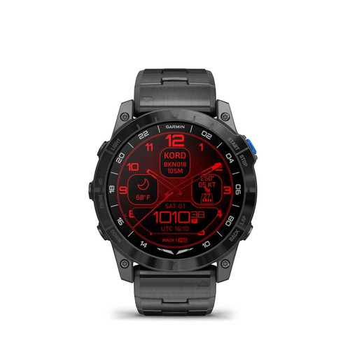Garmin 010-02804-80 D2 Mach 1 Pro Aviator Smartwatch w/Vented Titanium Bracelet