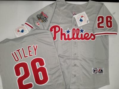 40106 Majestic PHILADELPHIA PHILLIES 2008 World Series CHAMPIONS Jersey GRAY NWT