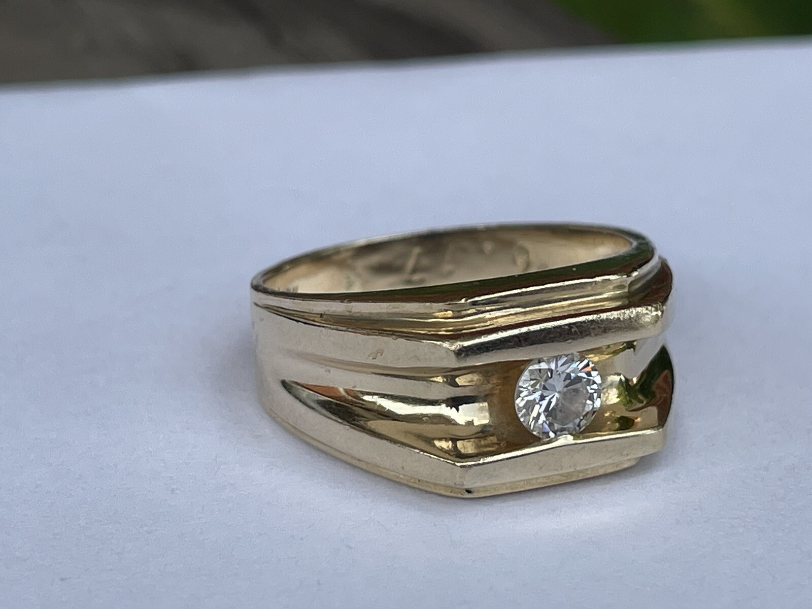 Mens Diamond “natural” solitaire Ring, Stunning 1… - image 8