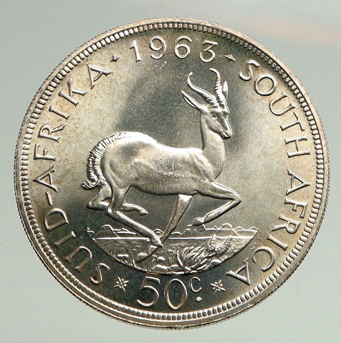 1963 SOUTH AFRICA Founder Jan van Riebeeck Deer OLD Silver