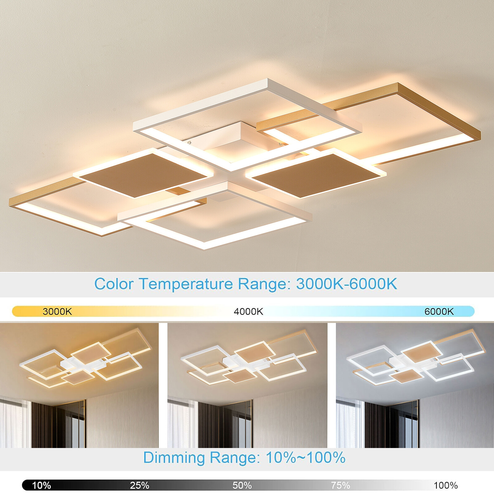 Modern LED Ceiling Light Pendant Lighting Fixture Dimmable Ceiling Light Fixture