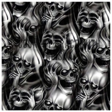Sublimation Print Smoky Skulls Full Page Ready to Press Heat Transfer
