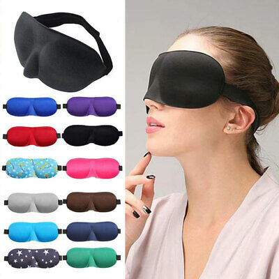 Eye Mask 3D Luxury Black Reusable Relaxing Night Travel Sleep Sleeping Blackout