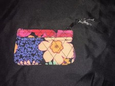 Vera Bradley Fiesta Floral Small Coin Purse Zipper Pouch 5x4" Pink Purple Red