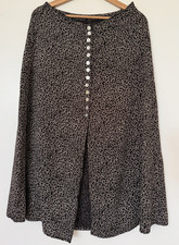 Vintage Studio Black/White Floral Button-Front A-Line Midi Skirt M/P