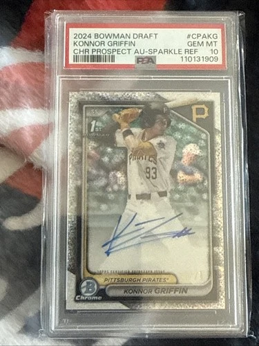 2024 KONNOR GRIFFIN 1st Bowman Draft Sparkle Ref 23  /71 AUTO PSA 10 💎 Pirates