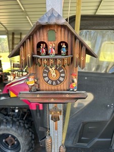 Vtg Cuckoo Clock 1 Day-West Germany Swiss Musical Movement  Needs Repair