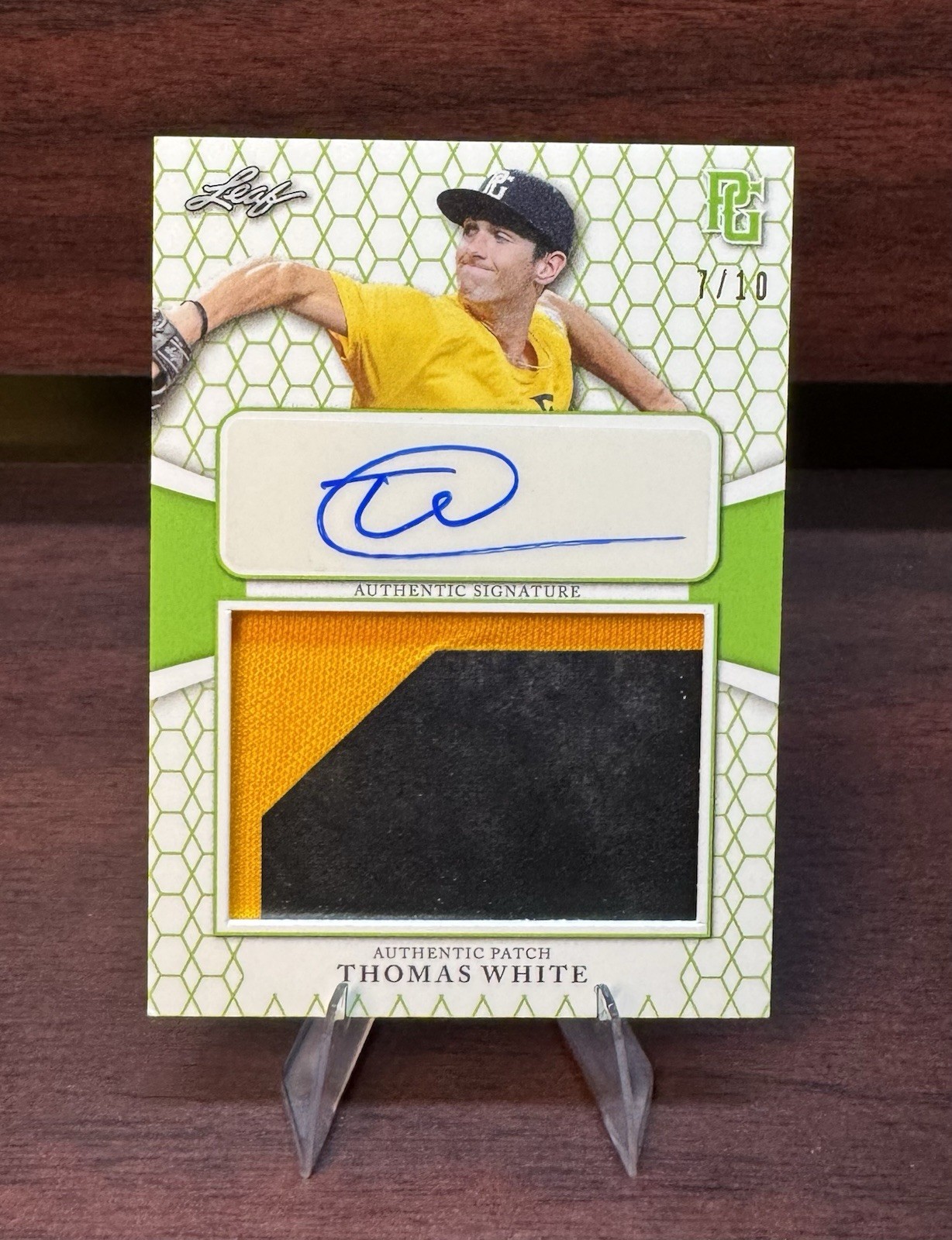 2022 Leaf Perfect Game National Showcase Thomas White Auto Player Worn Patch /10