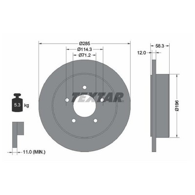 2x Textar Scheibenbremse hinten F5TZ2C026A YL242C026AA YL242C026AB 26114125