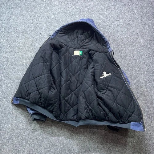 Vintage Boeing Jacket Mens 2XL Blue Duck Canvas Quilt Lined Distressed Y2K image 14
