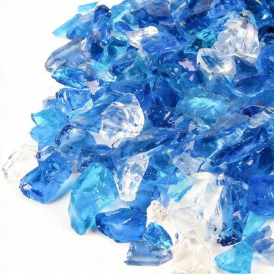 US 10lb Bahama Blend Fire Glass 1/2'' Rocks for Fire Pit Table Gas Fireplace