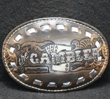 XD29152 NOS VINTAGE 1970s THE GAMBLER KENNY ROGERS COUNTRY SONG BELT BUCKLE