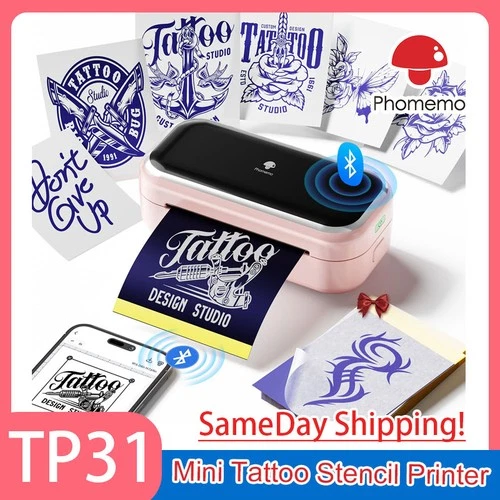 TP31 Wireless Tattoo Template Printer Thermal Tattoo Machine or Tattoo Paper - Foto 14 di 15