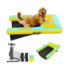 Inflatable Dog Water Ramp - 60'' x 40'' Extra Large Dog Dock Boat Ramp Suppor...