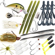 Strike King 24 PCS Bass Crappie Fishing Lure Crankbait Spinnerbait Jig Plastics