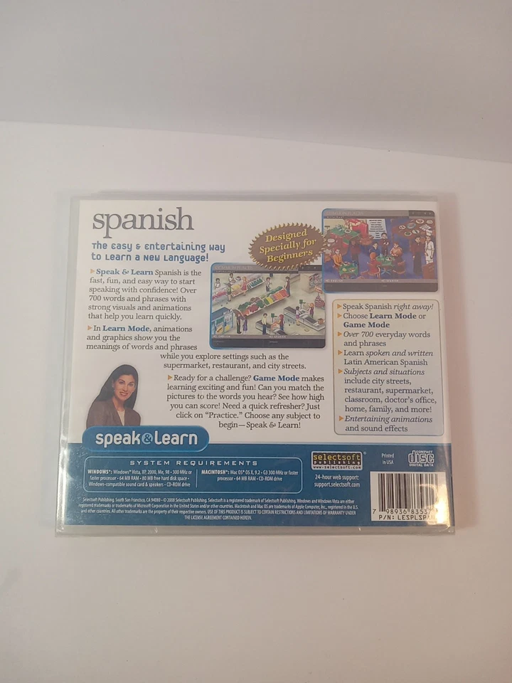 Speak & Learn Spanish * PC Windows XP / Vista / 7 / 8 / 10 - Image 3 of 3