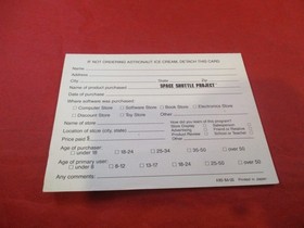 Space Shuttle Nintendo NES Instruction Manual Booklet + Registration Card ONLY