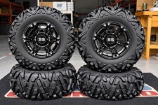 SPORTSMAN 570 25" QUADKING ATV TIRE & VIPER BLK WHEEL KIT POL3CA BIGGHORN