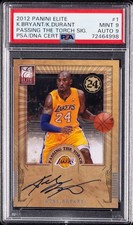 2012 PANINI ELITE PASSING THE TORCH SIGNATURES [#13/49] #1 KEVIN DURANT PSA 9