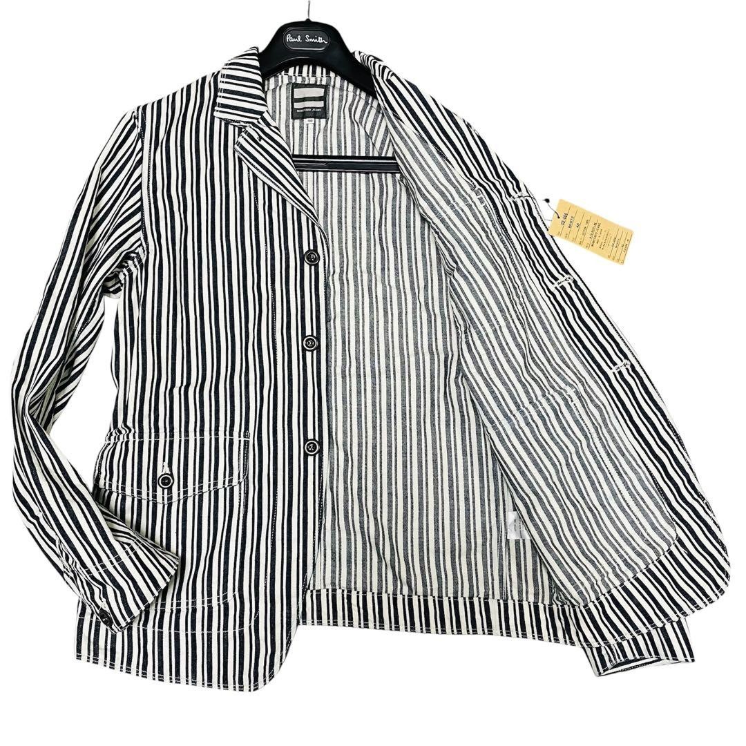 NWT MOMOTARO JEANS Indigo Stripe Tailored Jacket Size 40 L Japan Made Rare