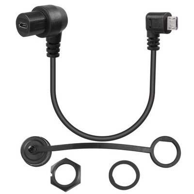 90° Micro USB Panel Flush Mount Waterproof Extension Cable Micro USB 5 Pin Ri...