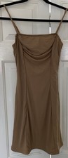 NaaNaa Ladies Tan Brown Mesh Ruched Bodycon Dress Size 6 BNWT