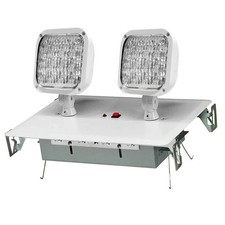 Led Emergency Light Recessed 2 Heads Battery Backup 120-277v Ul White Exitronix