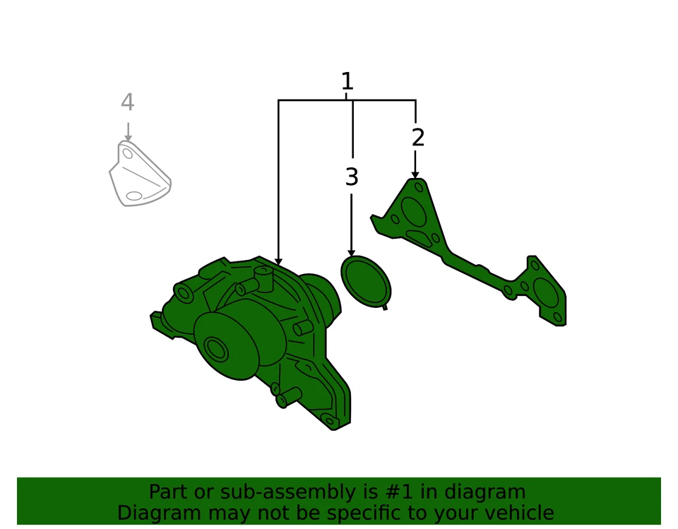 Conjunto de bomba de agua original Mitsubishi 1300A011 Foto 2 de 2