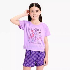 KPop Demon Hunters Girls Pajamas Set Size 5 6 7 8 10 12 14 16 XL T-Shirt Shorts