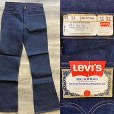Vintage Levi  s 646-0217 1970  s DEADSTOCK NWT BELL BOTTOMS ORANGE TAB 33X34 USA