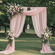 Wedding Arch Draping Fabric 1 Panel 29" X 20FT Blush Chiffon Wedding Draping ...