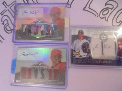 12 Ian Kennedy eye catching patch auto #3, 12 triple jersey auto #18