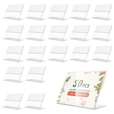 50Pcs Transparenter Vertical Acryl Etikettenhalter, Klarer Etikettenhalter Wa...