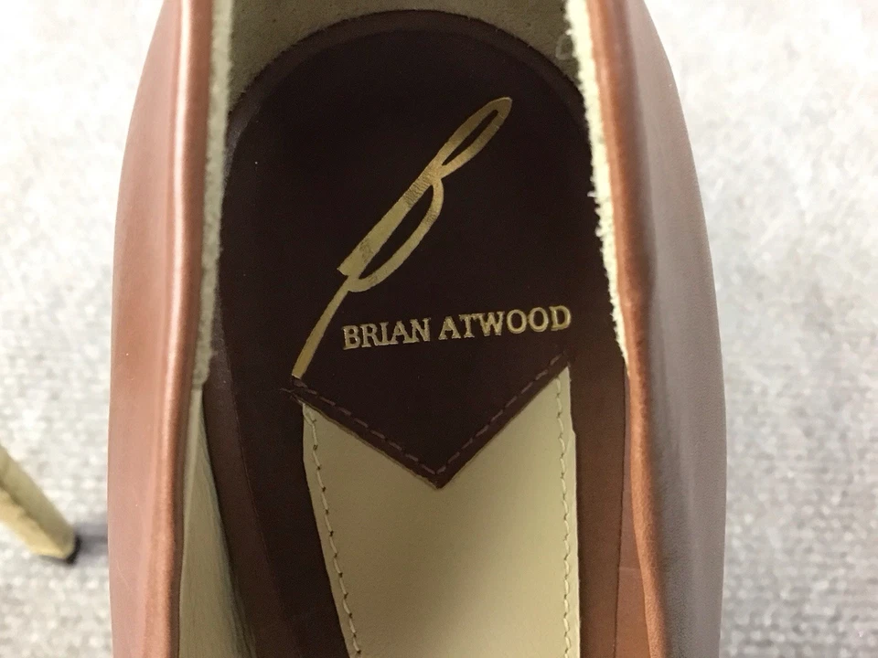 Sapatos femininos de salto alto B by Brian Atwood tamanho 7 sola design palha marrom  - Imagem 4 de 4
