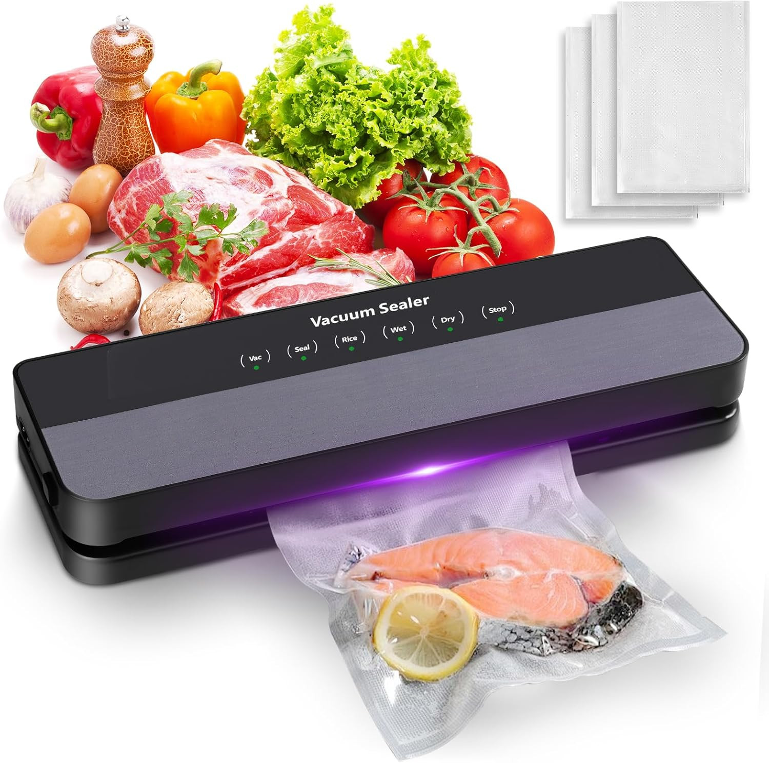 Macchina Sottovuoto Alimenti 5 in 1, Professionale Automatica Sigillatore Sottov