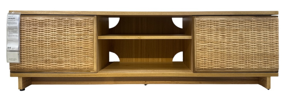 New IKEA FRYKSAS Rattan TV Bench 157x41x49 cm (61 ¾x16 ⅛x19 ⅛