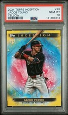 2024 Topps Inception /199 Yellow 45 Jacob Young RC Nationals PSA 10 POP 2